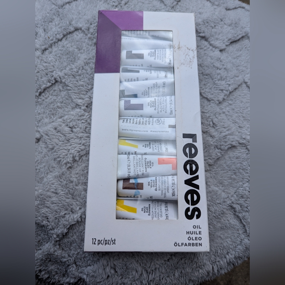 NEW Reeves 12 Piece Oil Paint Color Set